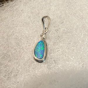 Genuine Blue Opal Pendant